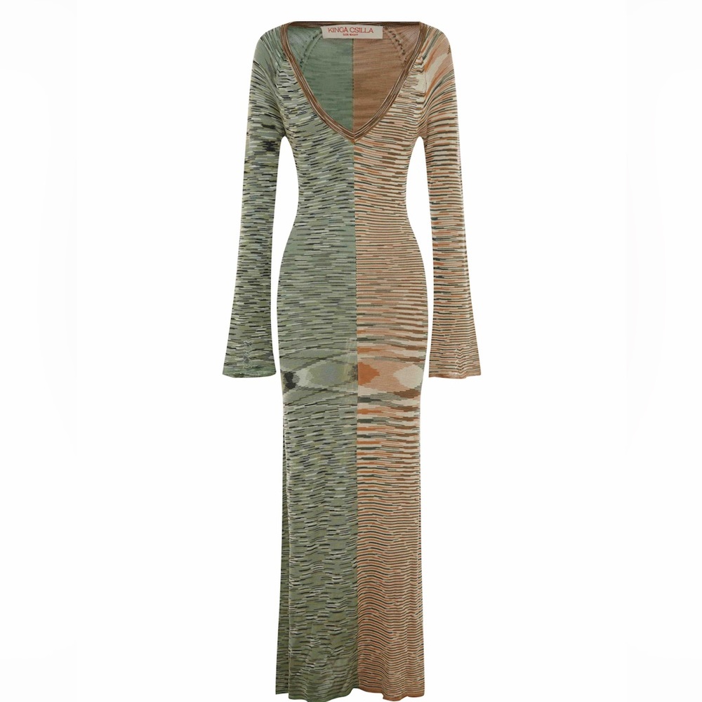 Kinga Csilla. Aussie’s favorite design. Rayon L/S Maxi knit. Greens, Browns. - Picture 2 of 8
